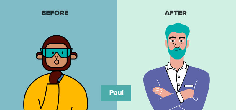 Kintone character_before-after_Paul
