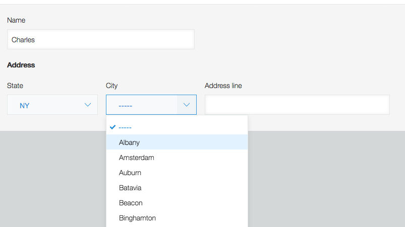 Conditional Dropdown Example