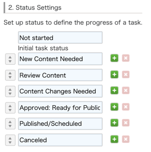 Status list - Kintone workflow management