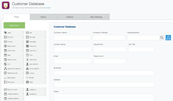 customer database template