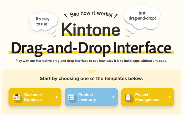 Kintone drag-and-drop builder tool