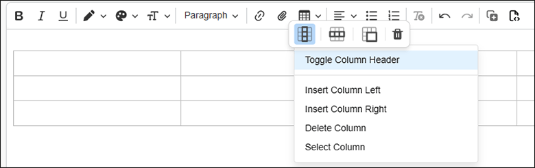 Insert and edit tables